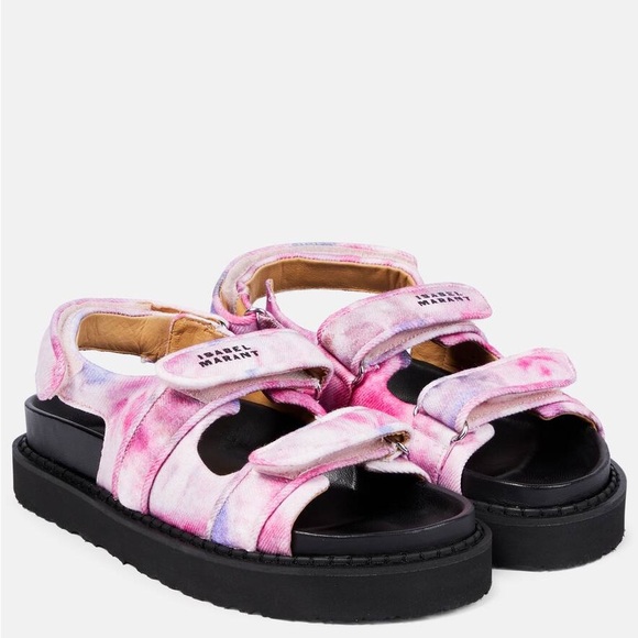 Isabel Marant tie die Pink and Purple Sandals - Picture 1 of 9